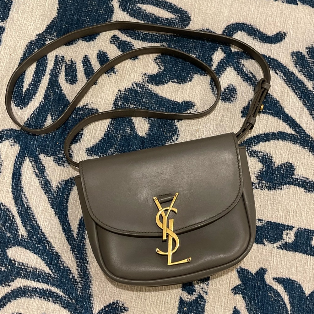 Ysl Kaia Small Satchel Crossbody Bag Grey With Gold H… Gem